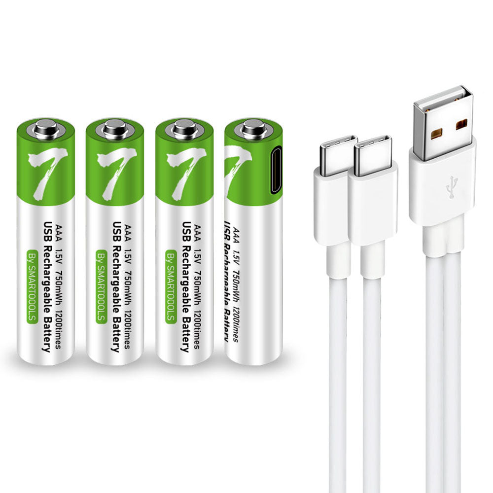 SMARTOOOLS 4Pcs Rechargeable 1.5V 750mWh High Capacity AAA Li-ion Battery for Remote Control Wireless Mouse Toy SMARTOOOLS 4Pcs Rechargeable 1.5V 750mWh High Capacity AAA Li-ion Battery for Remote Control Wireless Mouse Toy